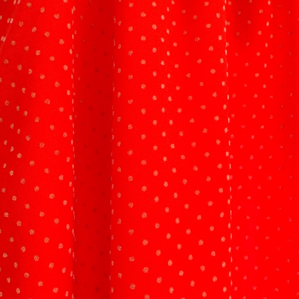 Anthropologie Sachin + Babi Coral/Orange-Red Ruffle Pindot Dress size 6 - Picture 12 of 15